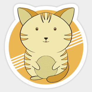 An adorable yellow cat Sticker